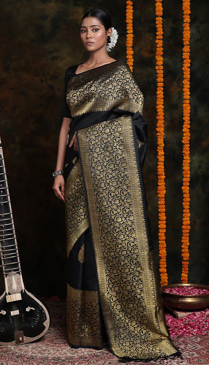 Beautiful Black Soft Silk Saree