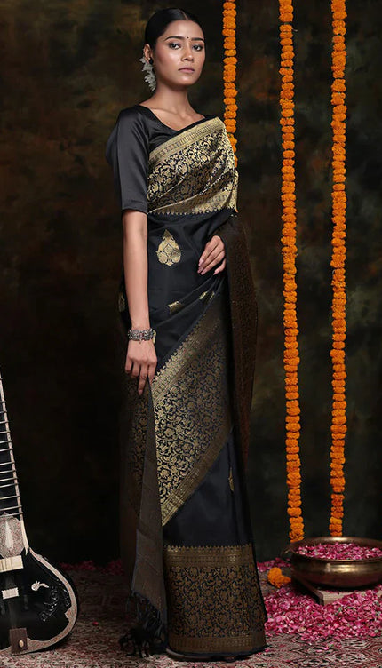 Beautiful Black Soft Silk Saree
