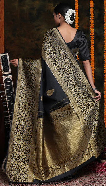 Beautiful Black Soft Silk Saree