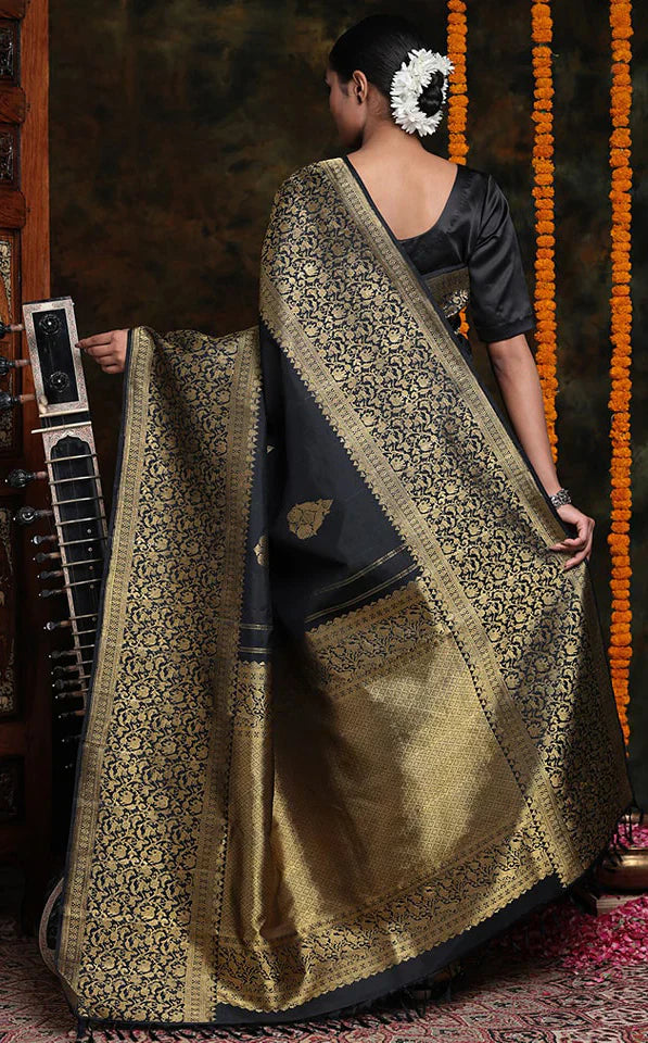 Beautiful Black Soft Silk Saree