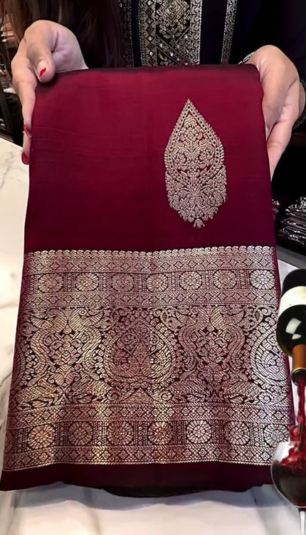 Supernal Wine Soft Banarasi Silk Saree With Devastating Blouse Piece