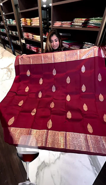 Supernal Wine Soft Banarasi Silk Saree With Devastating Blouse Piece