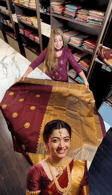 Susurrous Maroon Soft Banarasi Silk Saree With Tremendous Blouse Piece