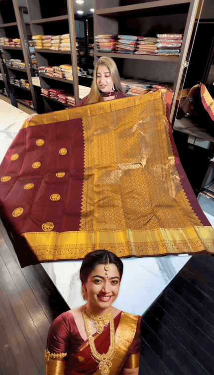 Susurrous Maroon Soft Banarasi Silk Saree With Tremendous Blouse Piece