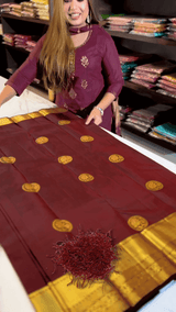 Susurrous Maroon Soft Banarasi Silk Saree With Tremendous Blouse Piece