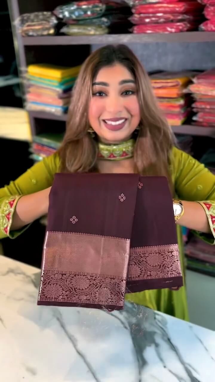 Jazzy Wine Soft Banarasi Silk Saree With Snazzy Blouse Piece