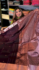 Jazzy Wine Soft Banarasi Silk Saree With Snazzy Blouse Piece