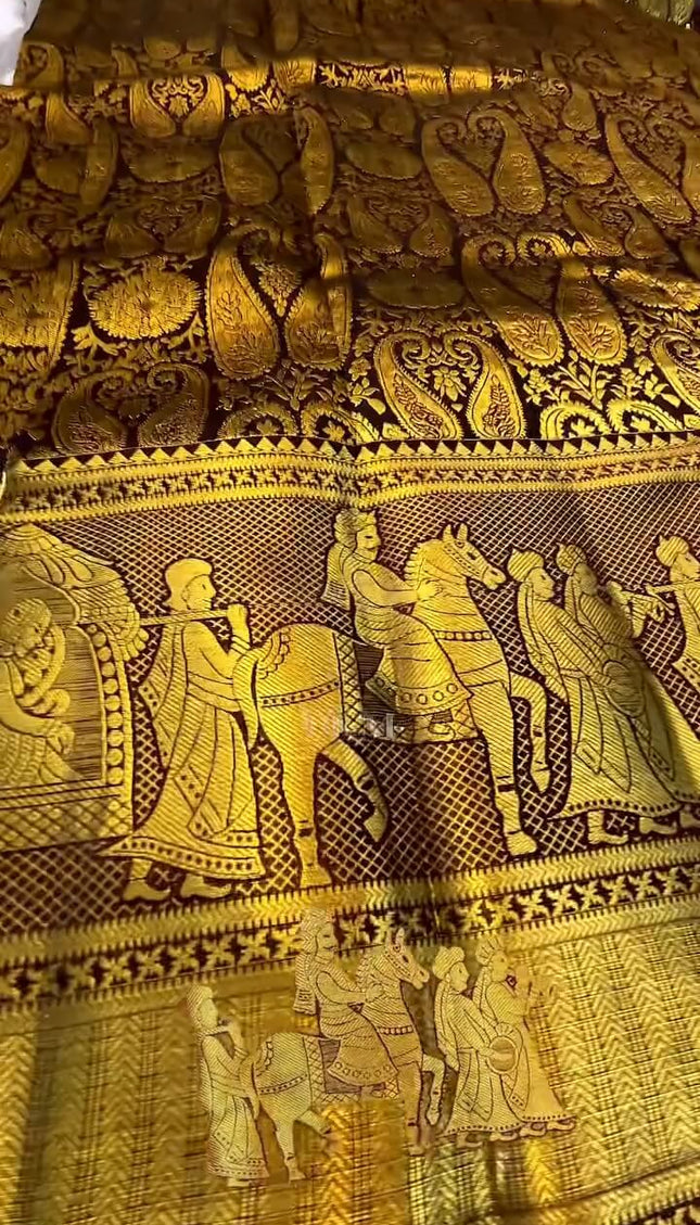 Gratifying Brown Soft Banarasi Silk Saree With Alluring Blouse Piece