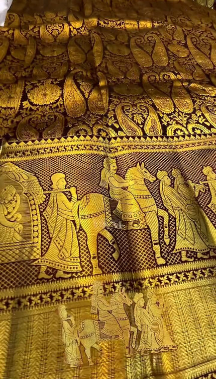 Gratifying Brown Soft Banarasi Silk Saree With Alluring Blouse Piece