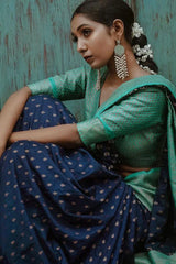 Beautiful Navy Blue Soft Silk