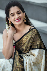 Exceptional Off White Soft Silk Saree