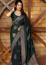 Foliage Green Banarasi Silk Saree