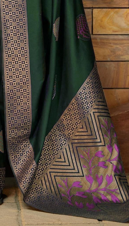 Foliage Green Banarasi Silk Saree