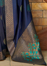 Cerulean Blue Banarasi Silk Saree