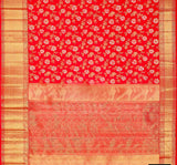 Cantaloupe Red Banarasi Silk Saree