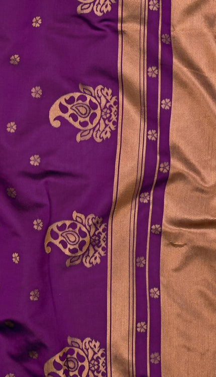 Lilac Purple Banarasi Silk Saree