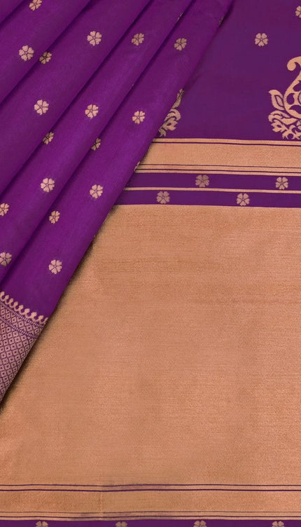 Lilac Purple Banarasi Silk Saree