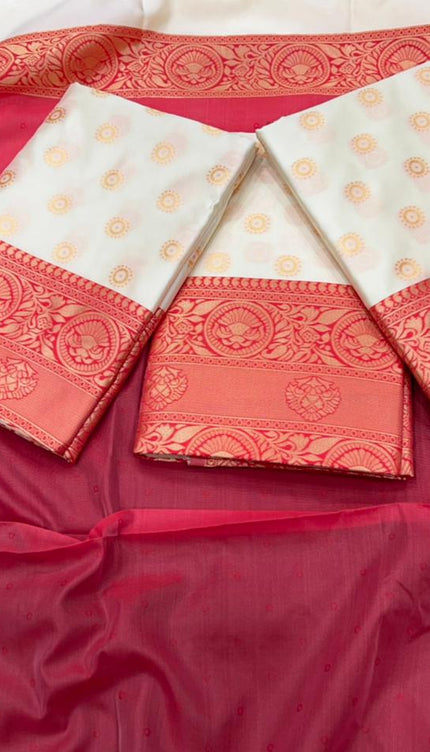 Ointmen White  Banarasi Silk Saree
