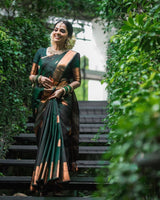 Basil Green Banarasi Silk Saree