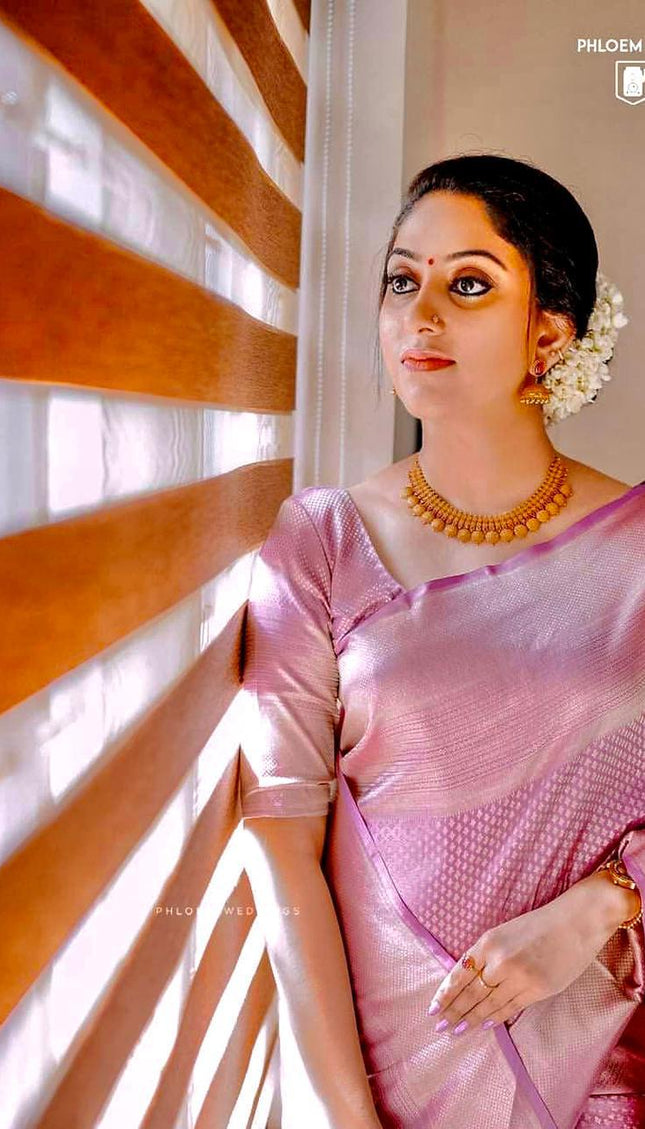 Flush Pink Banarasi Silk Saree