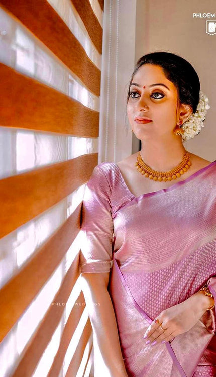 Flush Pink Banarasi Silk Saree
