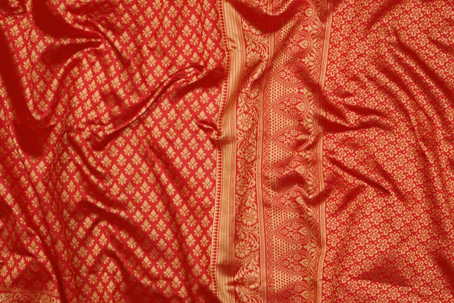 Vermeil Red Banarasi Silk Saree