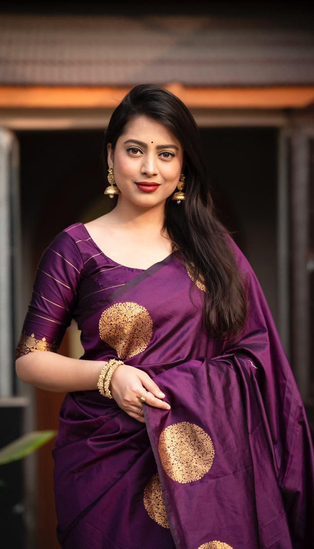Fairytale Purple Soft Silk Saree