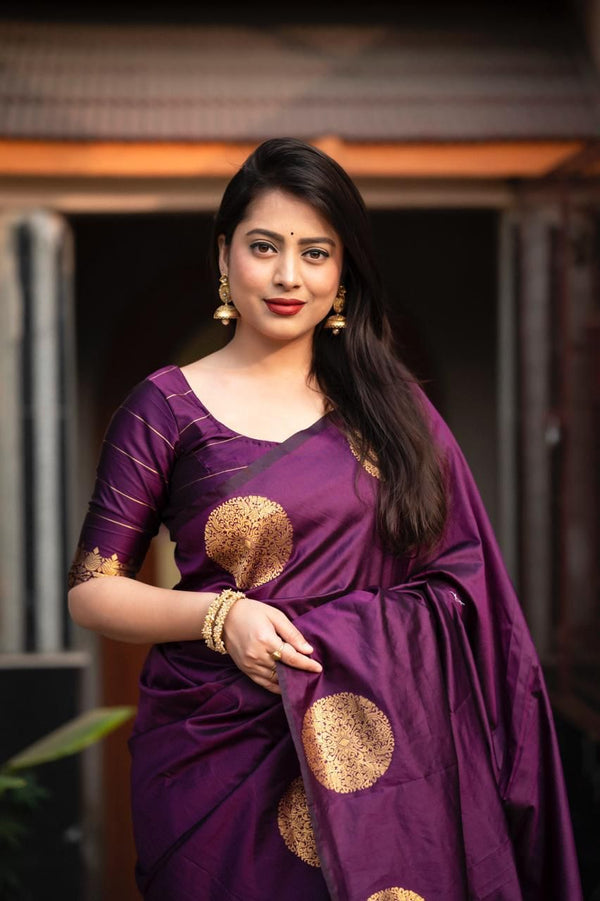 Fairytale Purple Soft Silk Saree