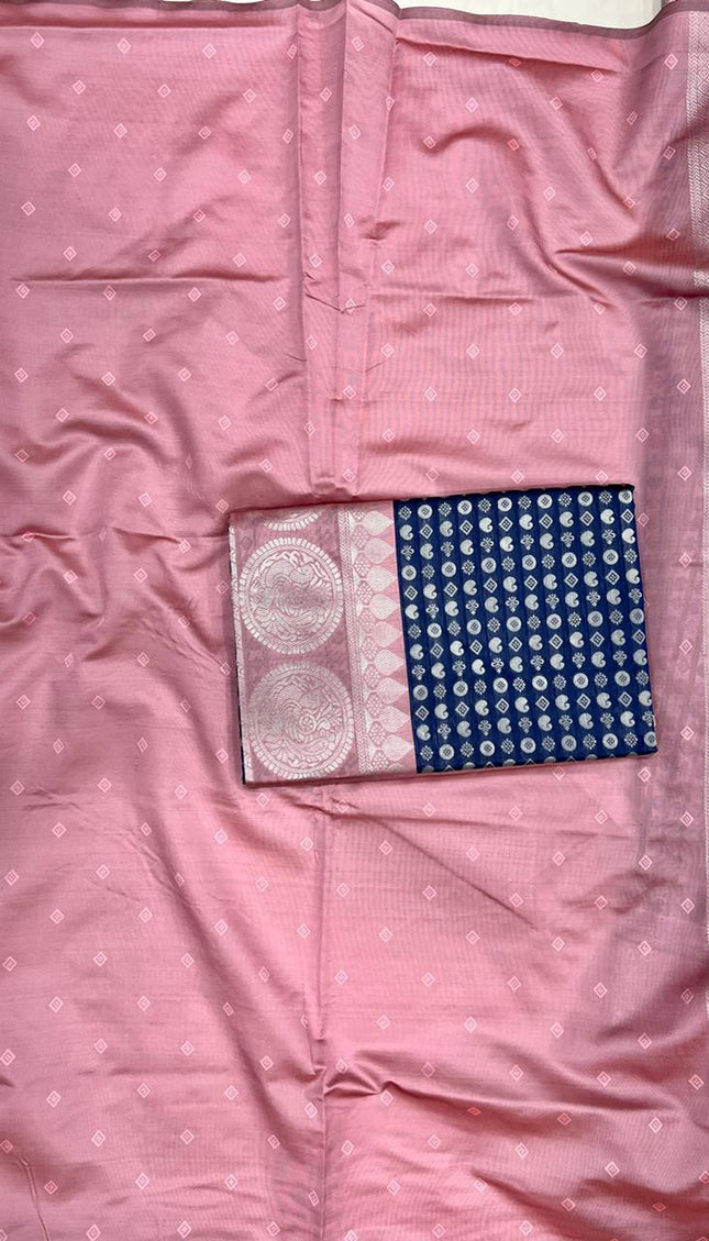 Cobalt Blue Banarasi Silk Saree