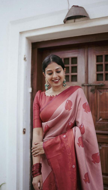 Rufous Red Banarasi Silk Saree