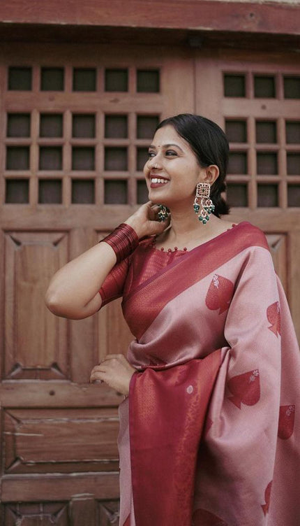 Rufous Red Banarasi Silk Saree