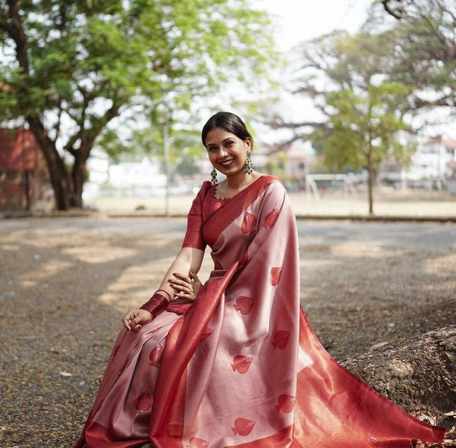 Rufous Red Banarasi Silk Saree