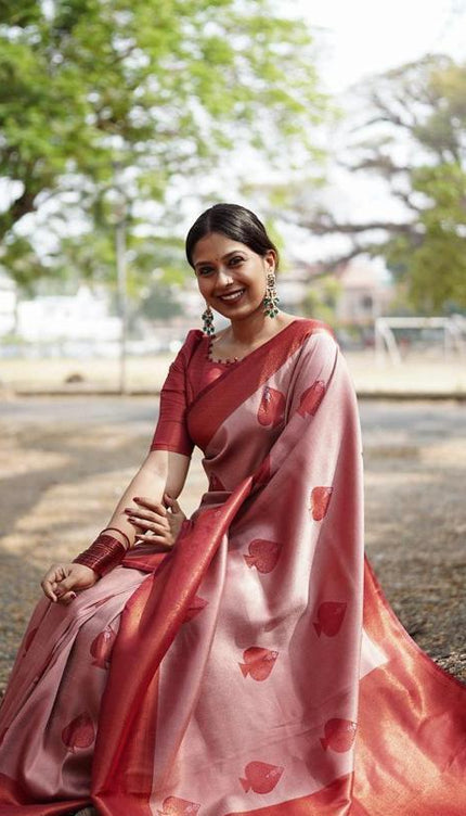 Rufous Red Banarasi Silk Saree