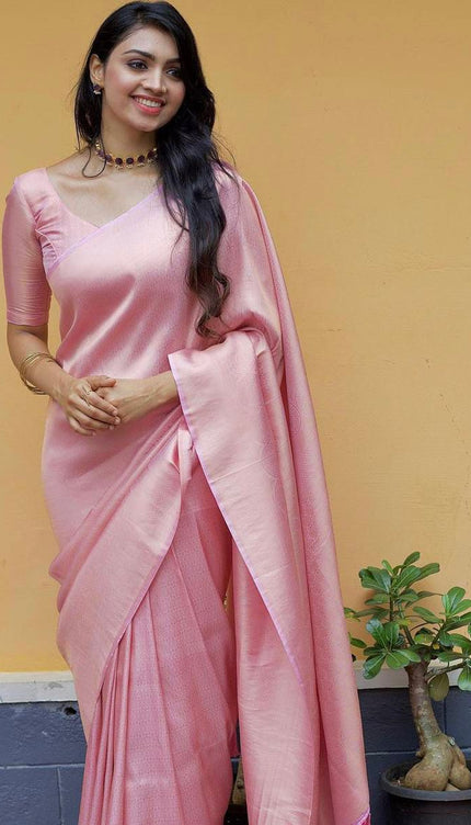 Vitality Pink Banarasi Silk Saree