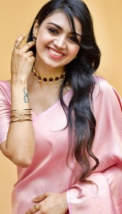 Vitality Pink Banarasi Silk Saree