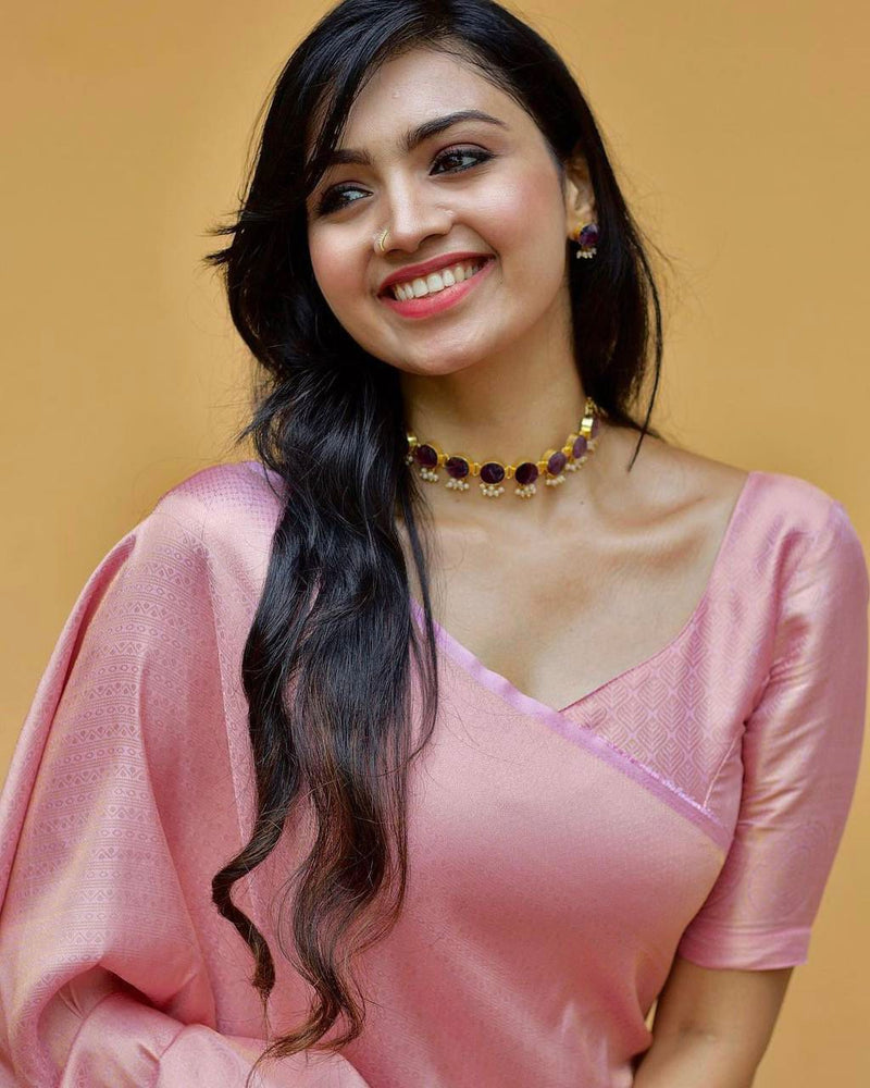 Vitality Pink Banarasi Silk Saree