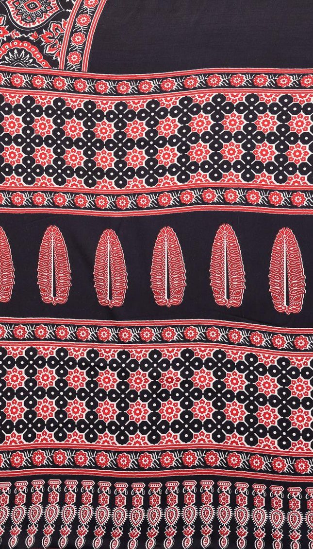Black Bandhani Print Silk Saree with Patola Pallu