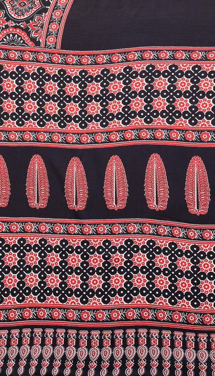 Black Bandhani Print Silk Saree with Patola Pallu