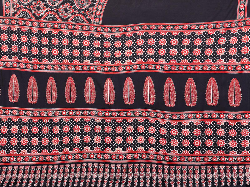 Black Bandhani Print Silk Saree with Patola Pallu