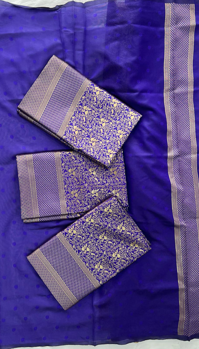 Royal Purple Banarasi Silk Saree with Antique Gold Weave