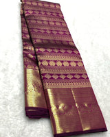 Royal Purple Banarasi Saree with Antique Zari Weave