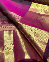Royal Purple Banarasi Saree with Antique Zari Weave