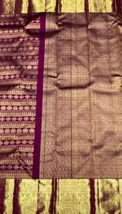 Royal Purple Banarasi Saree with Antique Zari Weave