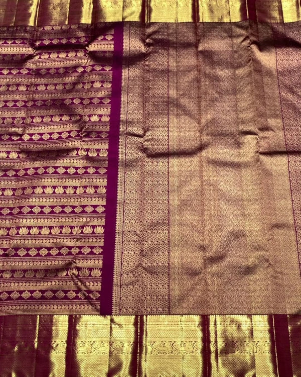 Royal Purple Banarasi Saree with Antique Zari Weave