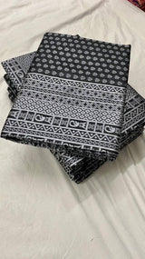 Black Banarasi Silk Saree with Silver Zari Motifs