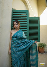 Rose Rama Handloom Tissue Silk Saree