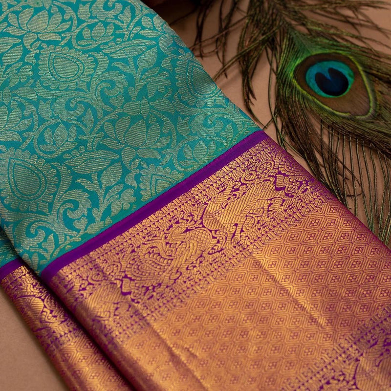 Saarya - Rama Green Soft Silk Jacquard Saree