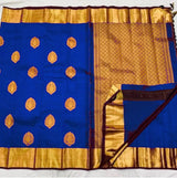 Meenal - RoyalBlue Soft Banarasi Silk Saree with Jacquard Weaving