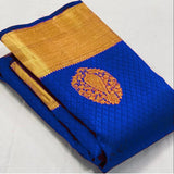 Meenal - RoyalBlue Soft Banarasi Silk Saree with Jacquard Weaving