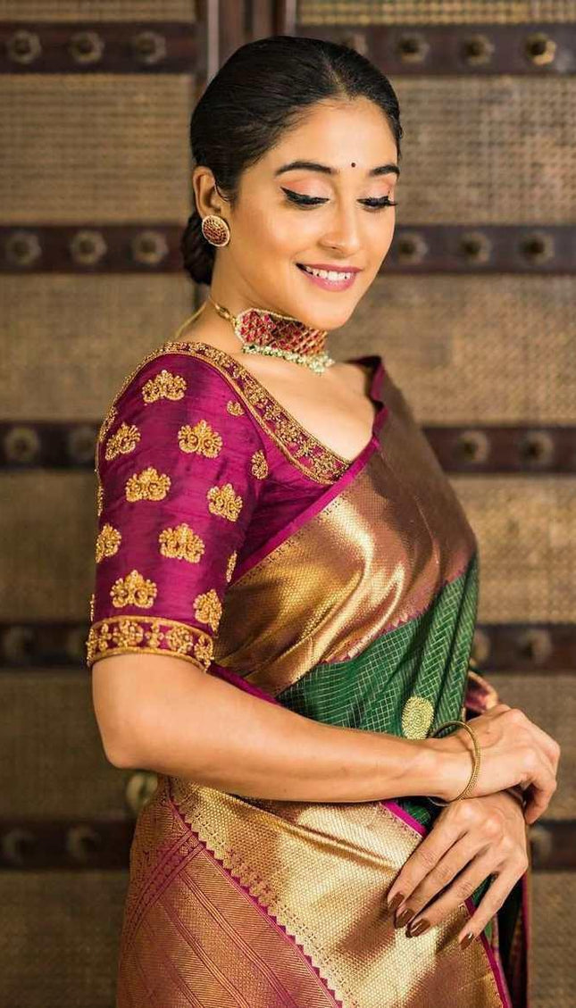 Ruhani - Beige Soft Banarasi Silk Saree with Multicolor Jacquard Work